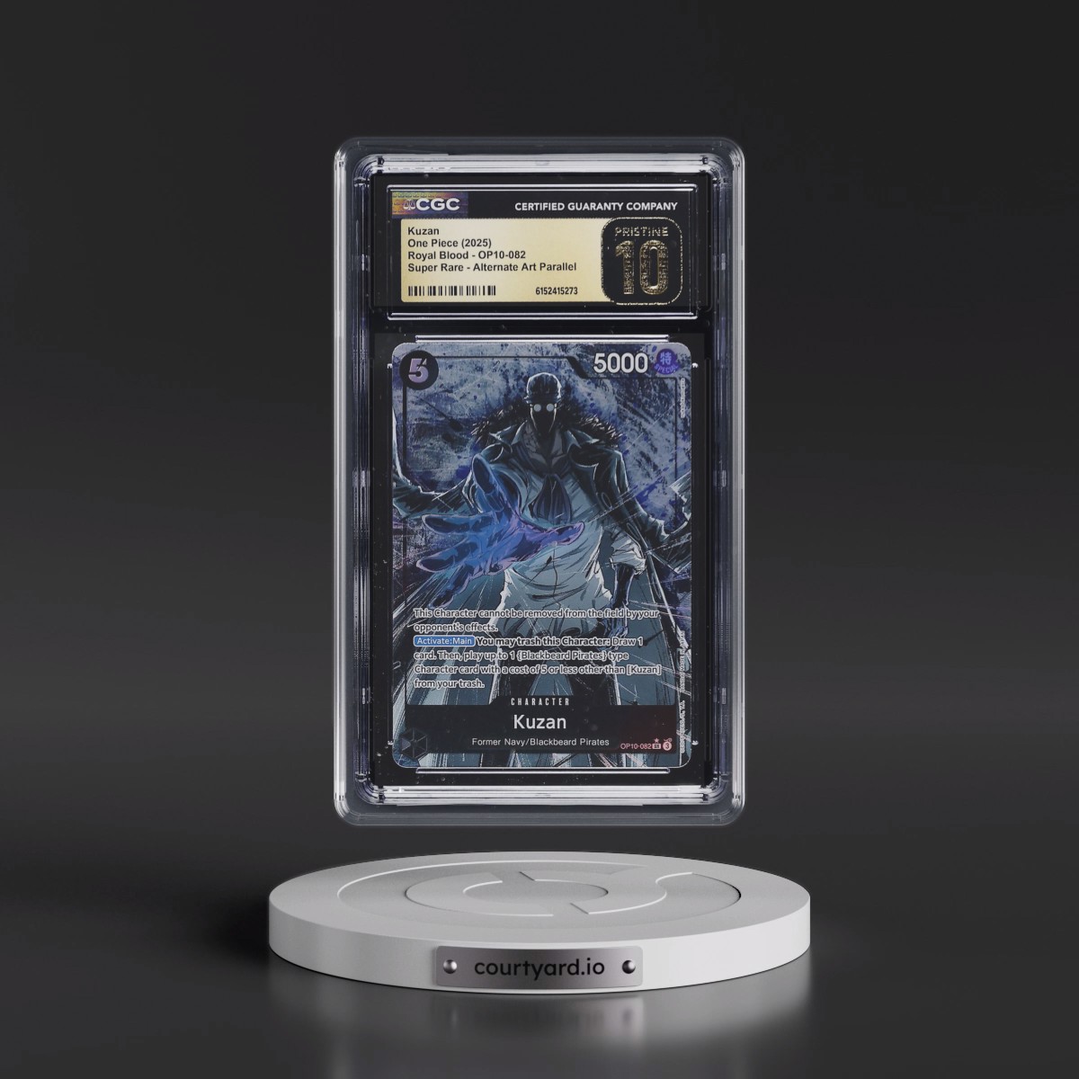 2025 Royal Blood (OP10) - English #OP10-082 Kuzan - (Borderless) Alt Art (CGC 10 PRISTINE)