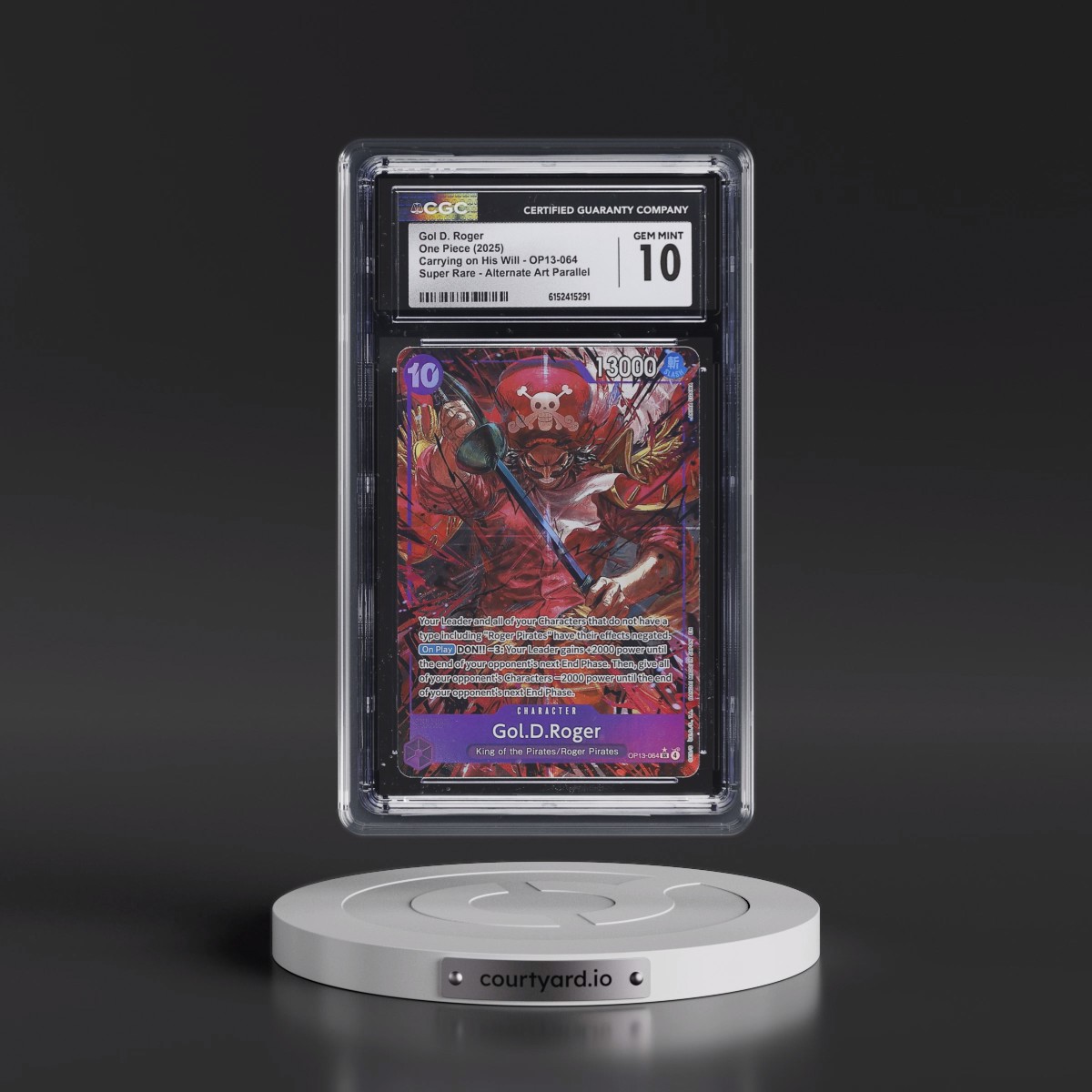 2025 Carrying on His Will (OP13) - English #OP13-064 Gol D. Roger - (Borderless) Alt Art (CGC 10 GEM MINT)