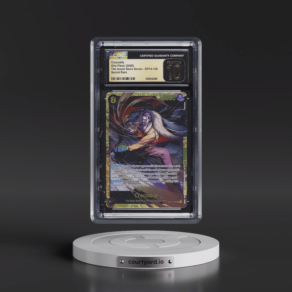2026 The Azure Sea's Seven (OP14-EB04) - English #OP14-120 Crocodile (CGC 10 PRISTINE)