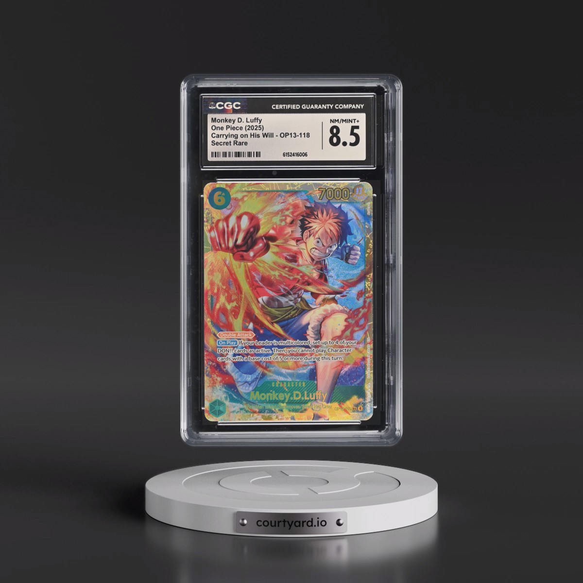2025 Carrying on His Will (OP13) - English #OP13-118 Monkey D. Luffy (CGC 8.5 NM-MT+)