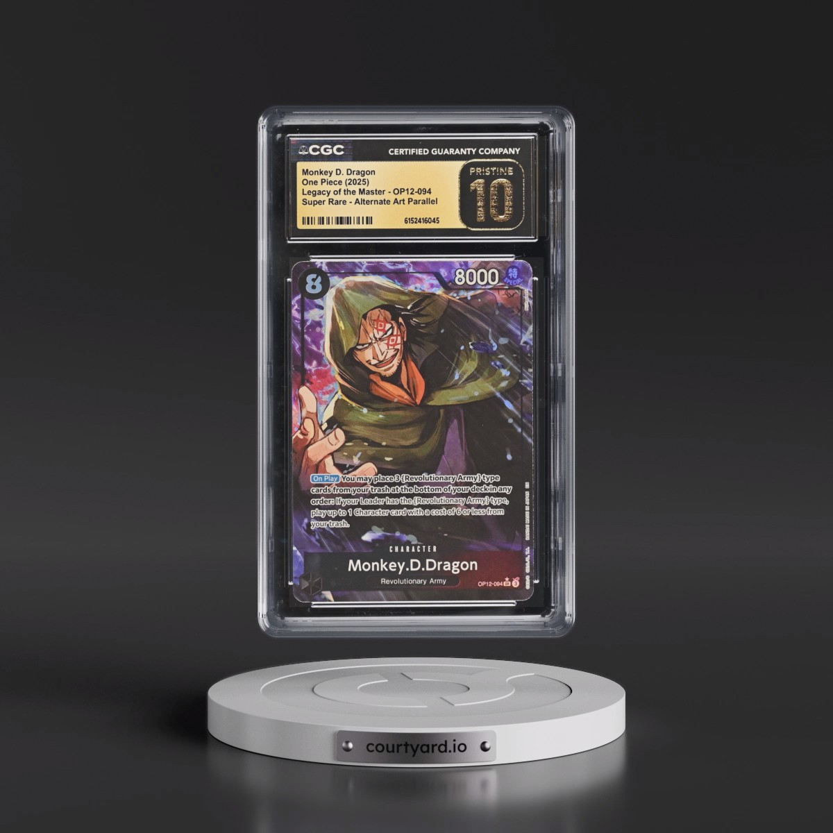 2025 Legacy of the Master (OP12) - English #OP12-094 Monkey D. Dragon - (Borderless) Alt Art (CGC 10 PRISTINE)