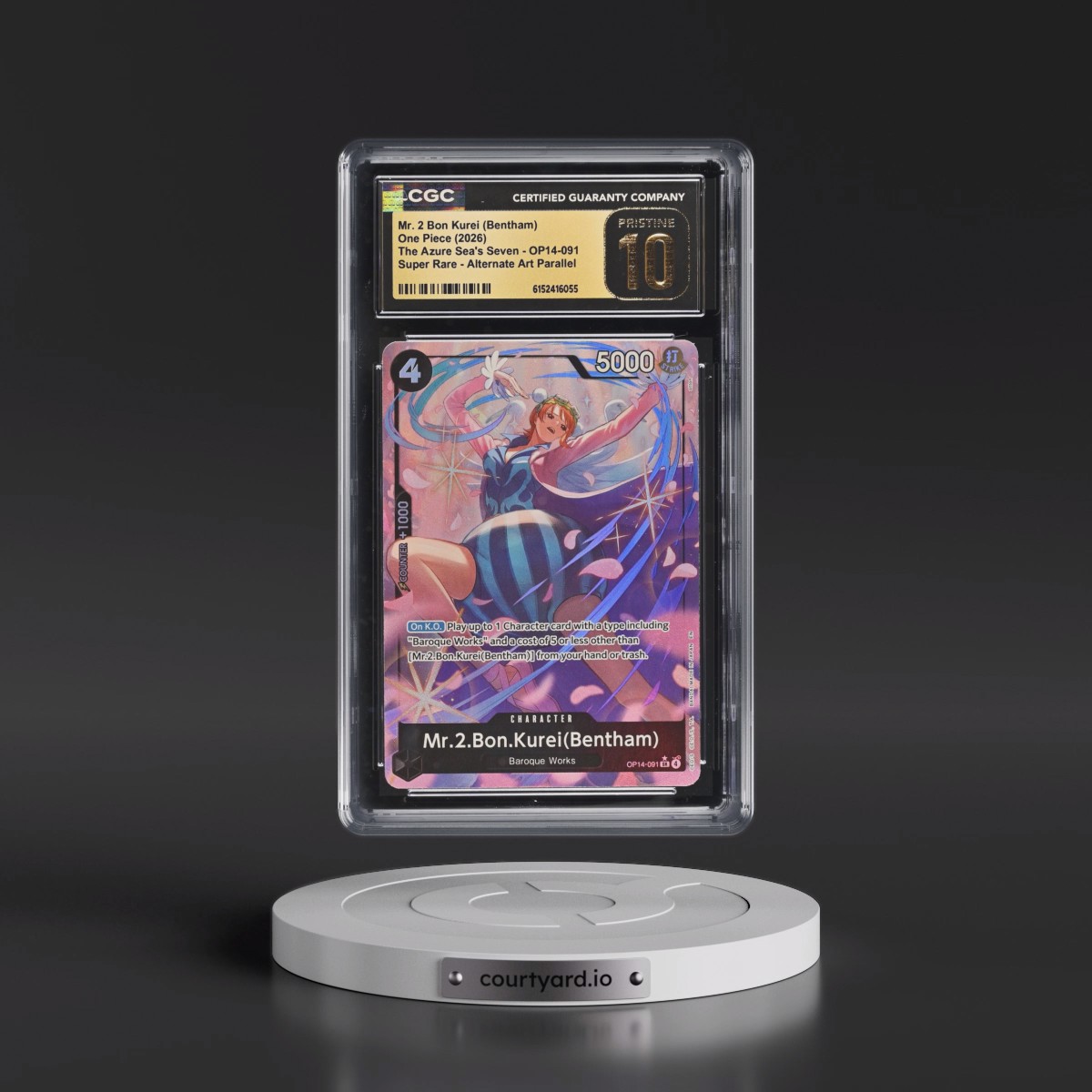 2026 The Azure Sea's Seven (OP14-EB04) - English #OP14-091 Mr. 2 Bon Kurei (Bentham) - (Borderless) Alt Art (CGC 10 PRISTINE)