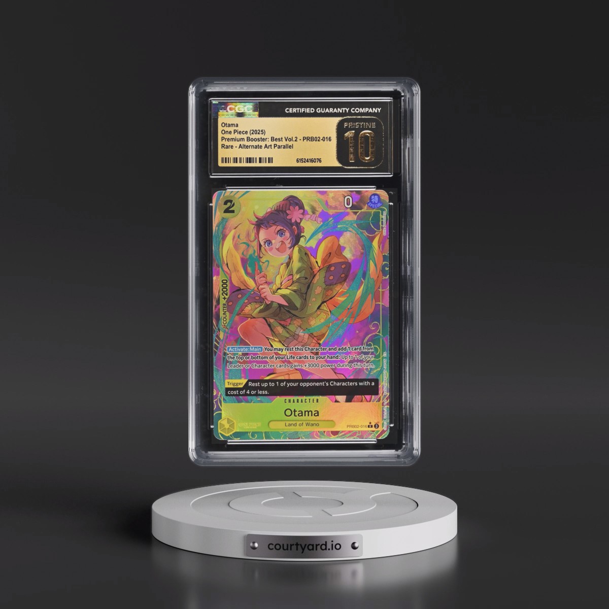 2025 Premium Booster: The Best Vol.2 (PRB-02) - English #PRB02-016 Otama - (Borderless) Alt Art (CGC 10 PRISTINE)