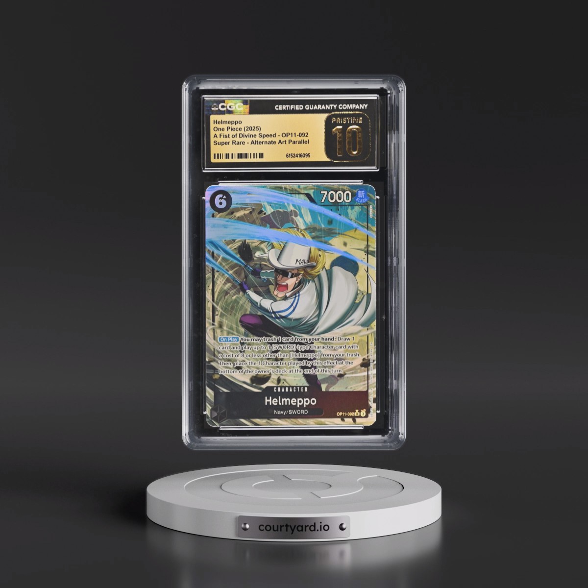 2025 A Fist of Divine Speed (OP11) - English #OP11-092 Helmeppo - (Borderless) Alt Art (CGC 10 PRISTINE)
