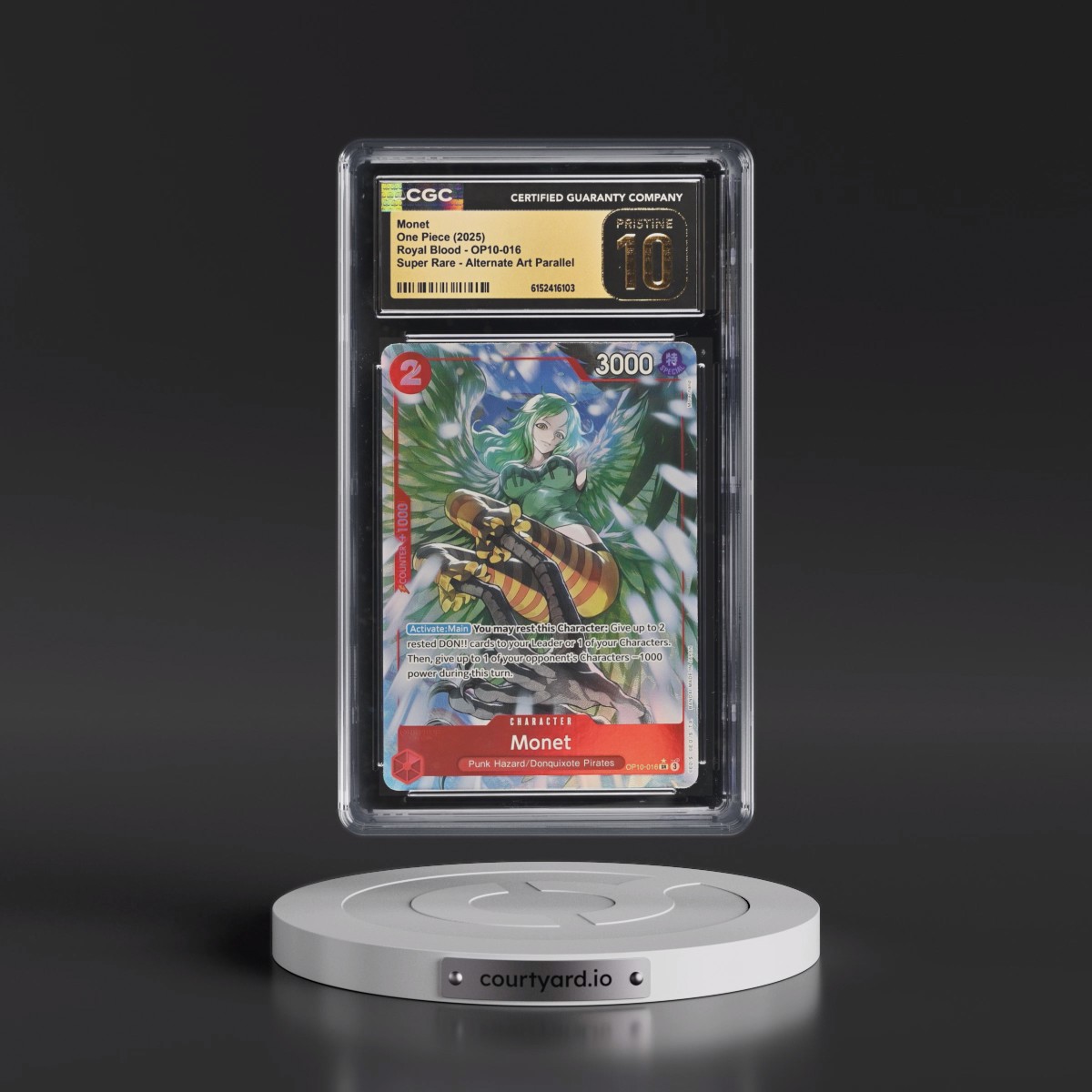 2025 Royal Blood (OP10) - English #OP10-016 Monet - (Borderless) Alt Art (CGC 10 PRISTINE)
