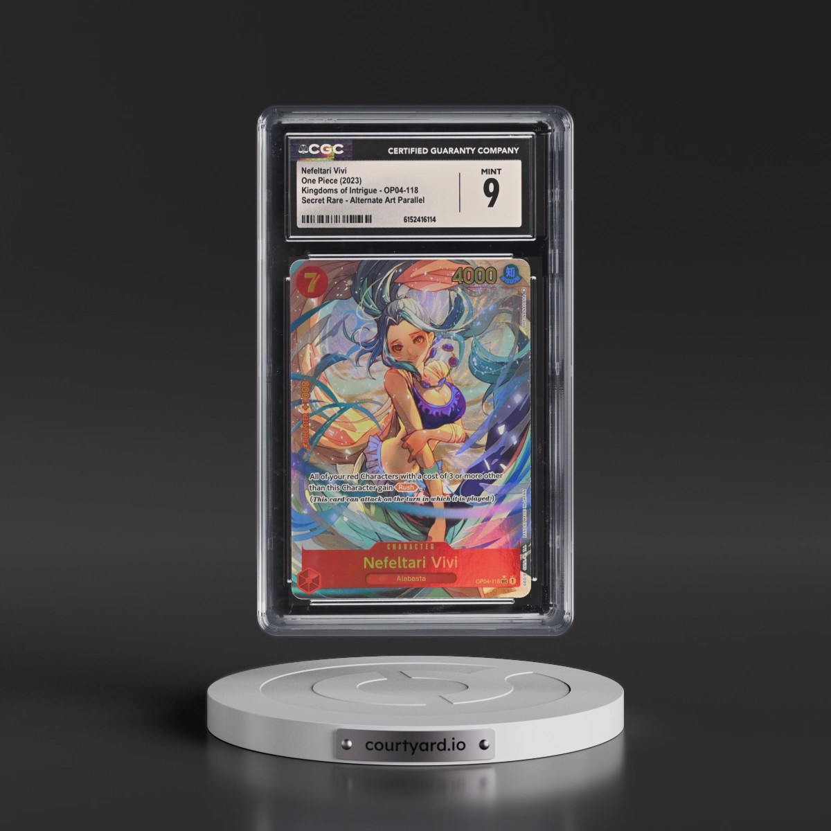 2023 Kingdoms of Intrigue (OP04) - English #OP04-118 Nefeltari Vivi - (Borderless) Alt Art (CGC 9 MINT)