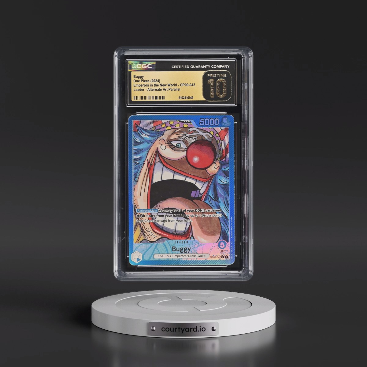 2024 Emperors in the New World (OP09) - English #OP09-042 Buggy - (Map Text Box) Alt Art (CGC 10 PRISTINE)