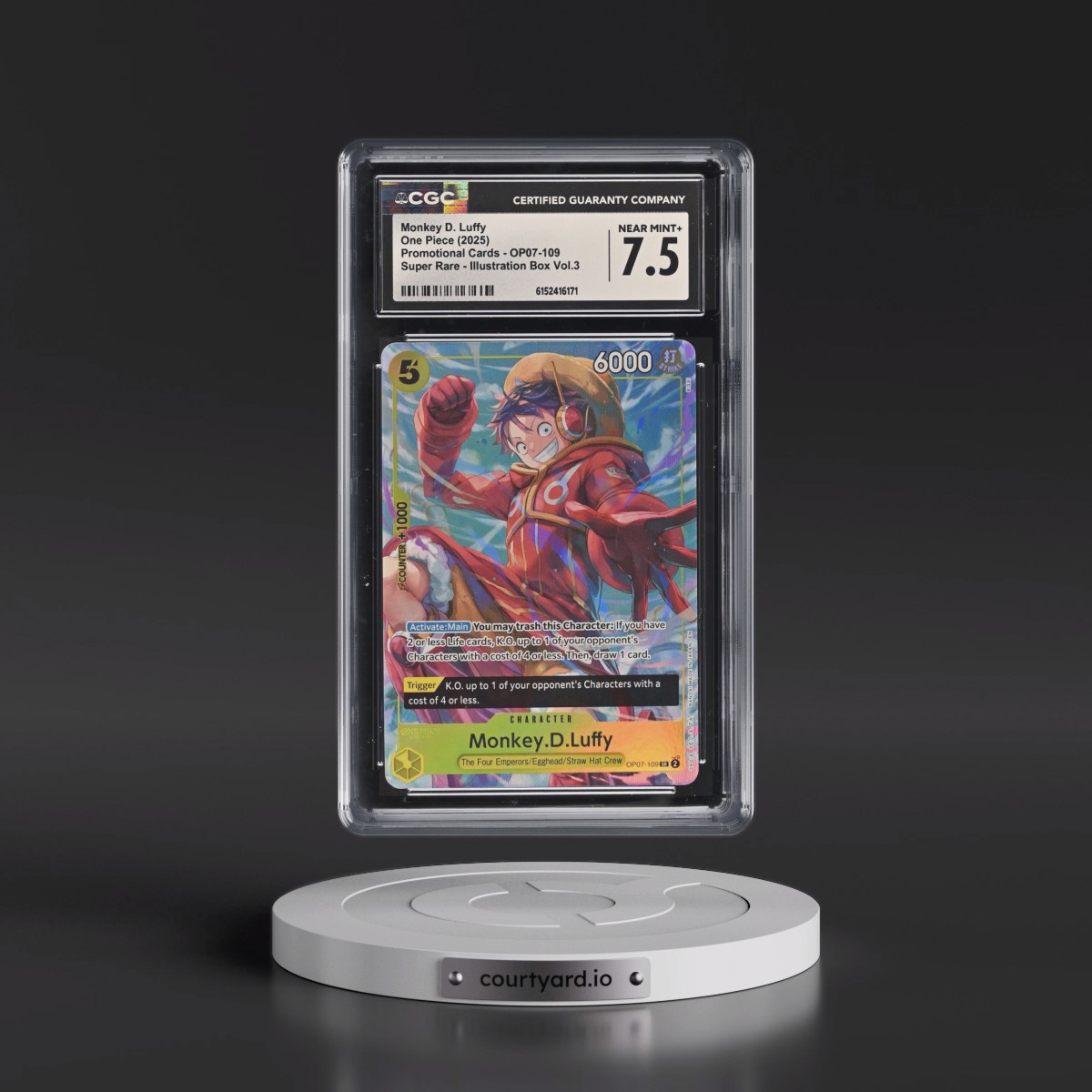 2022 Promotional Cards - English #OP07-109 Monkey D. Luffy - Illustration Box Vol.3 (Borderless) (CGC 7.5 NM+)