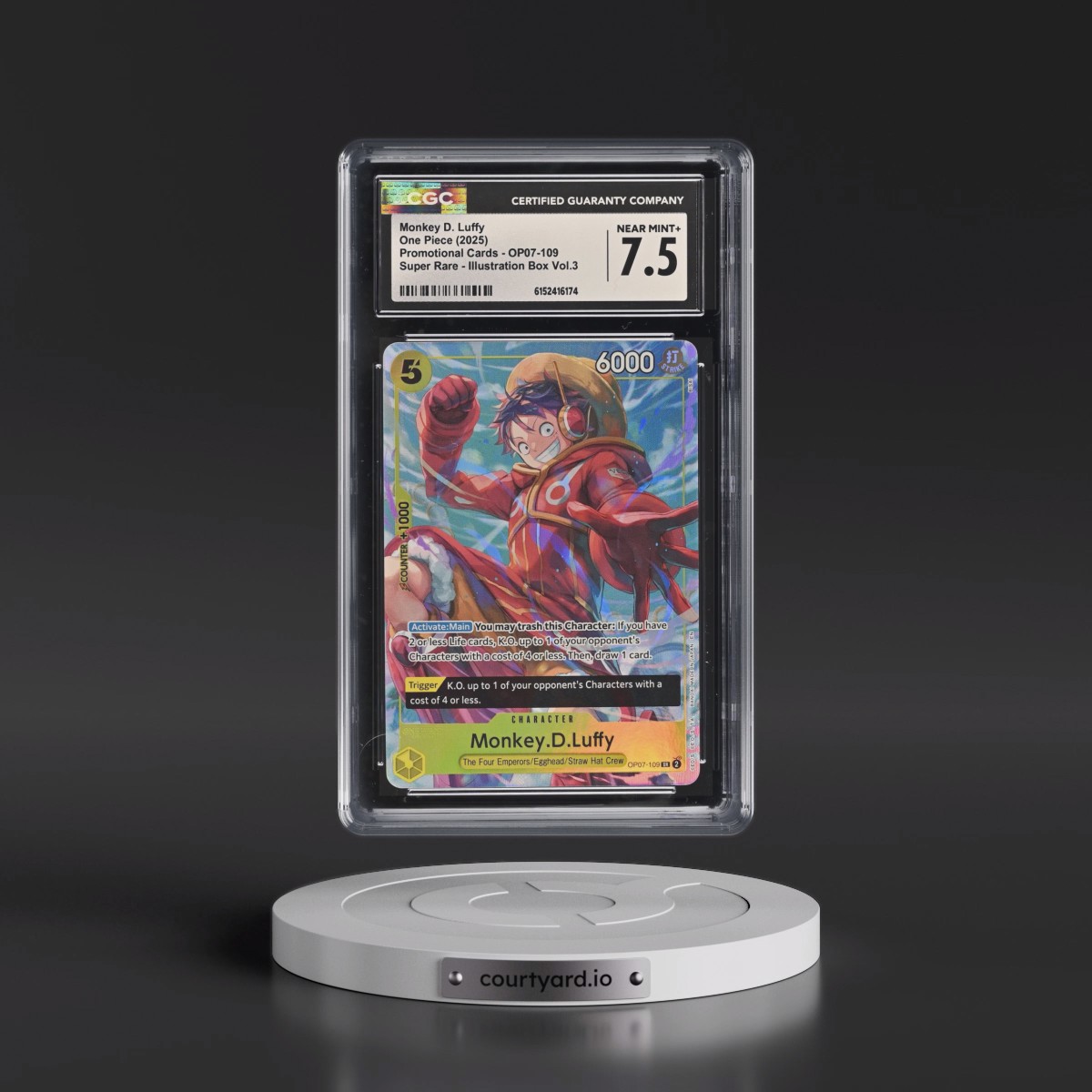 2022 Promotional Cards - English #OP07-109 Monkey D. Luffy - Illustration Box Vol.3 (Borderless) (CGC 7.5 NM+)