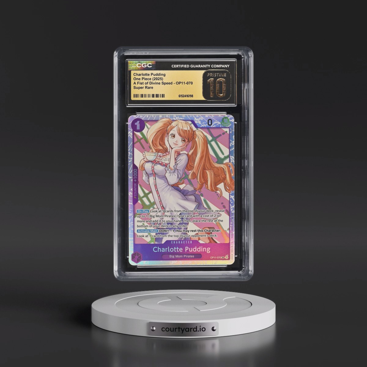 2025 A Fist of Divine Speed (OP11) - English #OP11-070 Charlotte Pudding (CGC 10 PRISTINE)