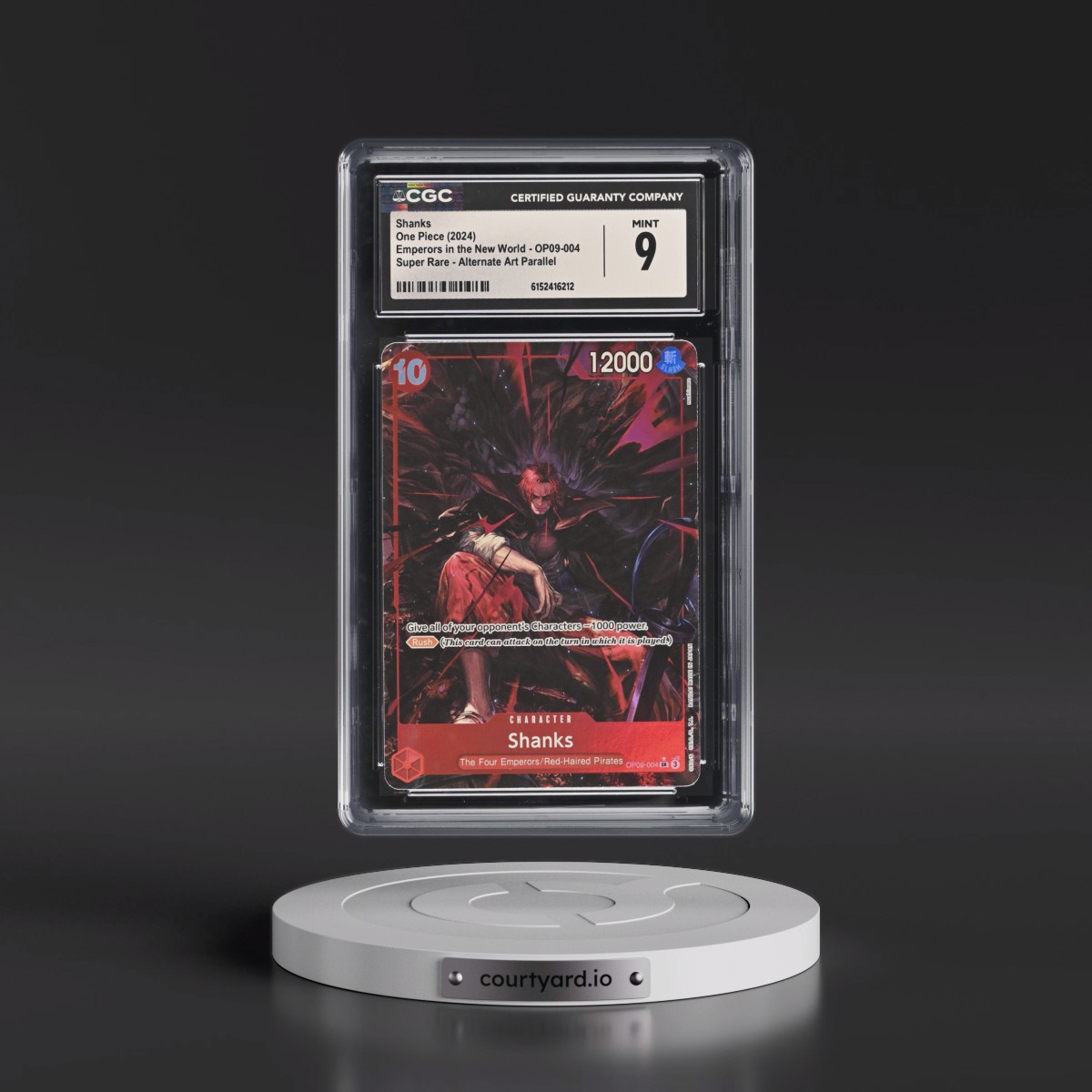 2024 Emperors in the New World (OP09) - English #OP09-004 Shanks - (Borderless) Alt Art (CGC 9 MINT)