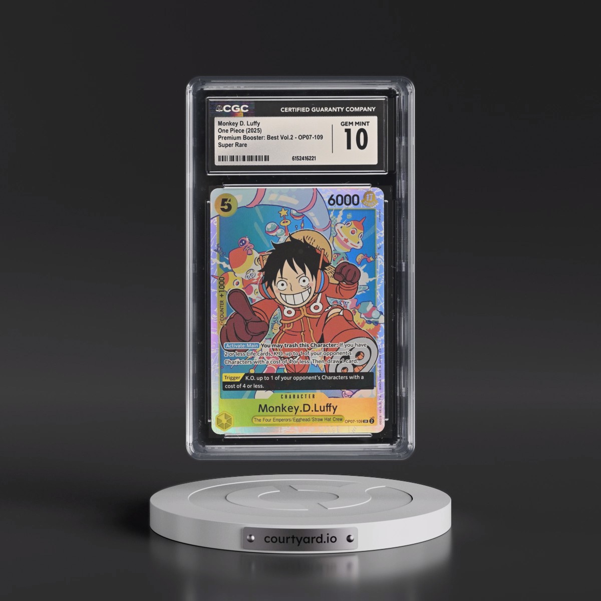 2025 Premium Booster: The Best Vol.2 (PRB-02) - English #OP07-109 Monkey D. Luffy - (EN above Japan on Border) (CGC 10 GEM MINT)