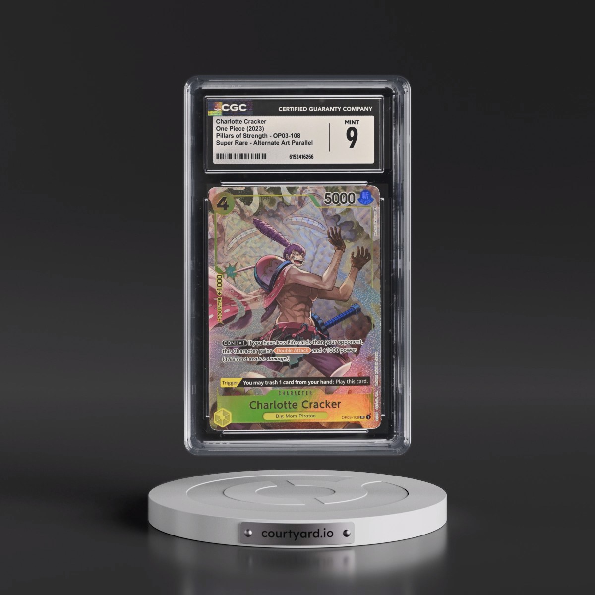 2023 Pillars of Strength (OP03) - English #OP03-108 Charlotte Cracker - (Borderless) Alt Art (CGC 9 MINT)