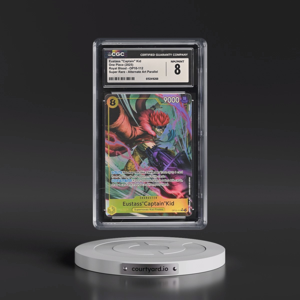 2025 Royal Blood (OP10) - English #OP10-112 Eustass "Captain" Kid - (Borderless) Alt Art (CGC 8 NM-MT)