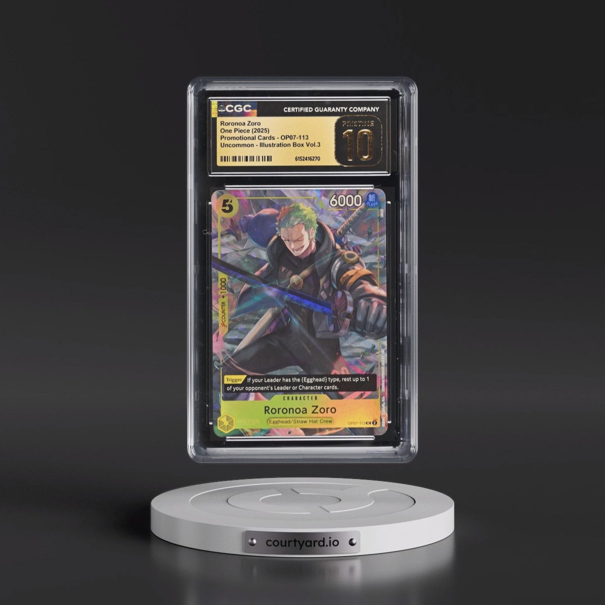 2022 Promotional Cards - English #OP07-113 Roronoa Zoro - Illustration Box Vol.3 (Borderless) (CGC 10 PRISTINE)