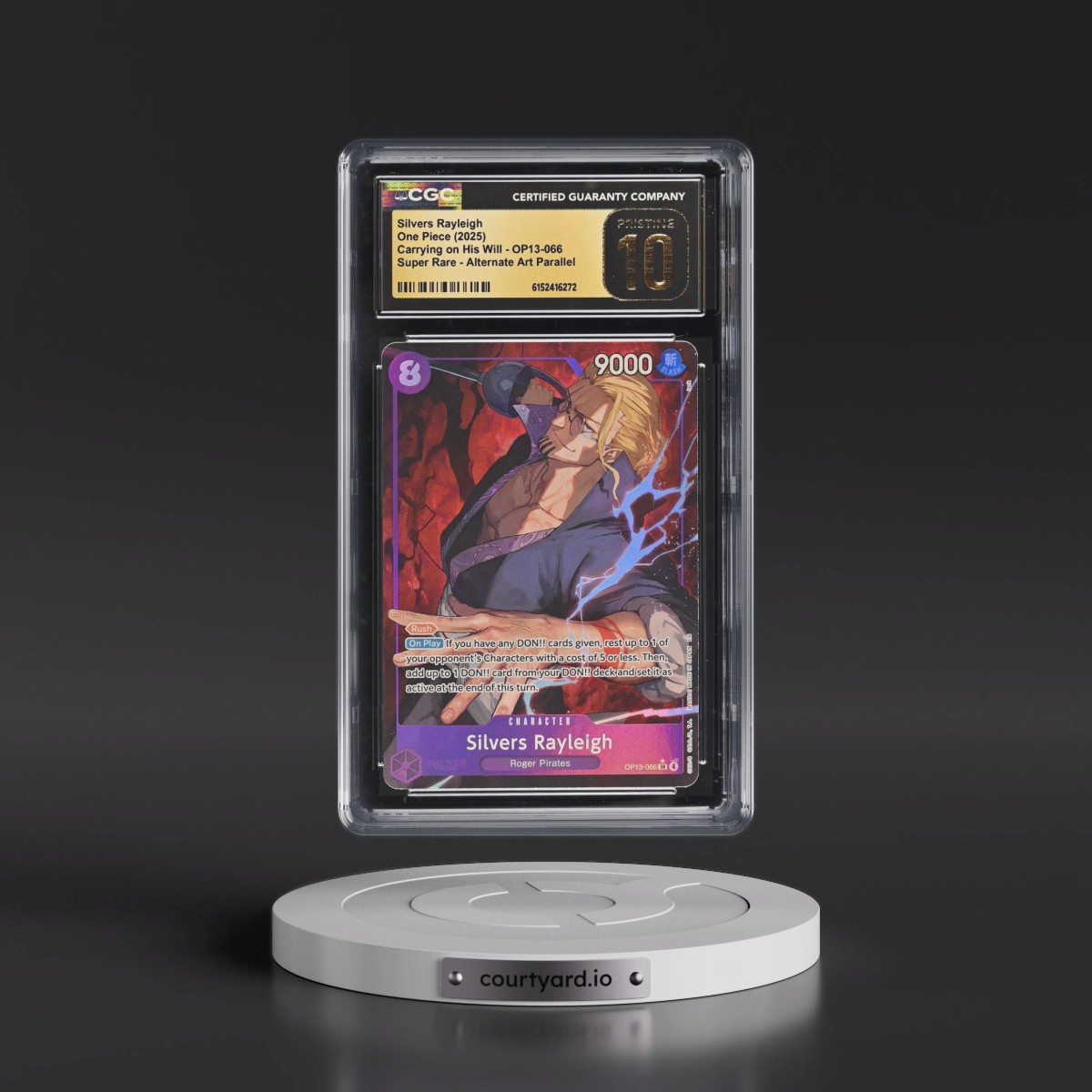 2025 Carrying on His Will (OP13) - English #OP13-066 Silvers Rayleigh - (Borderless) Alt Art (CGC 10 PRISTINE)