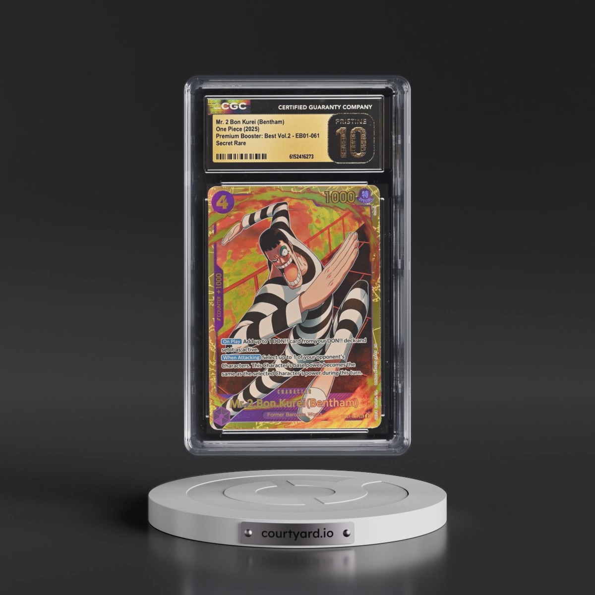 2025 Premium Booster: The Best Vol.2 (PRB-02) - English #EB01-061 Mr. 2 Bon Kurei (Bentham) - (EN above Japan on Border) (CGC 10 PRISTINE)