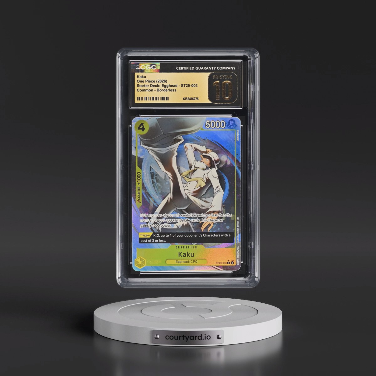 2025 Starter Deck: Egghead (ST29) - English #ST29-003 Kaku - Borderless (CGC 10 PRISTINE)
