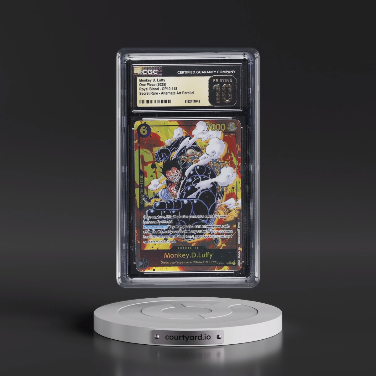 2025 Royal Blood (OP10) - English #OP10-118 Monkey D. Luffy - (Borderless) Alt Art (CGC 10 PRISTINE)
