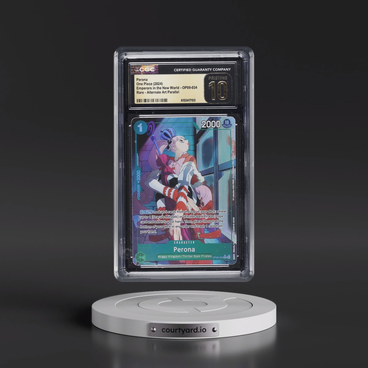 2024 Emperors in the New World (OP09) - English #OP09-034 Perona - (Borderless) Alt Art (CGC 10 PRISTINE)