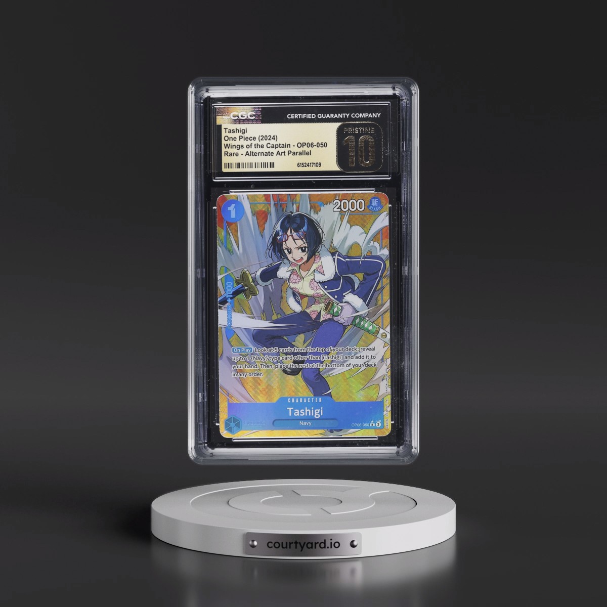 2024 Wings of the Captain (OP06) - English #OP06-050 Tashigi - (Borderless) Alt Art (CGC 10 PRISTINE)