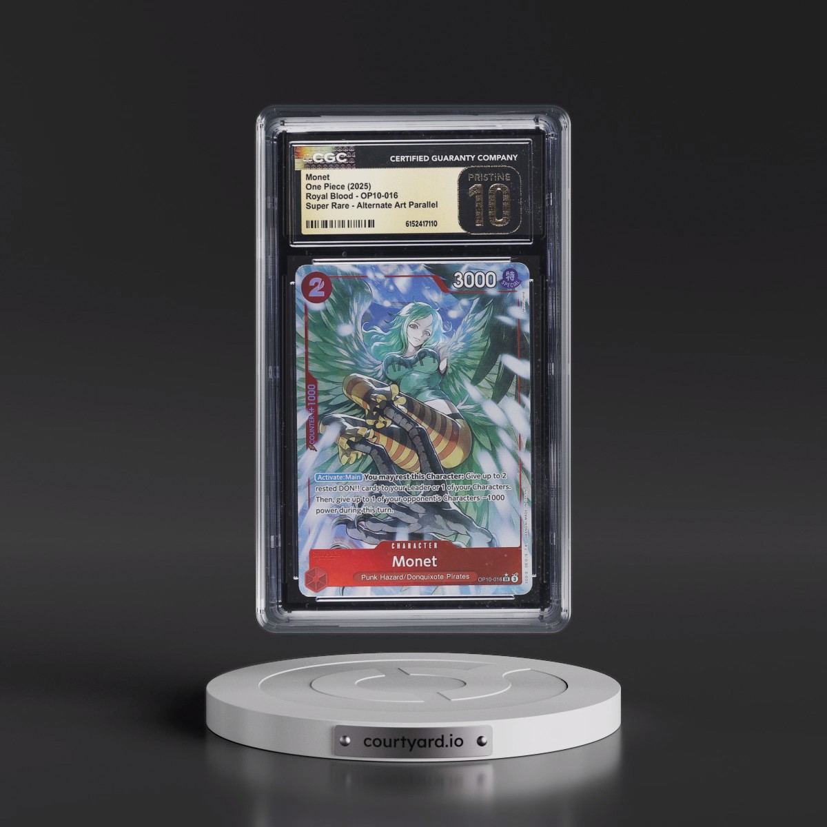 2025 Royal Blood (OP10) - English #OP10-016 Monet - (Borderless) Alt Art (CGC 10 PRISTINE)