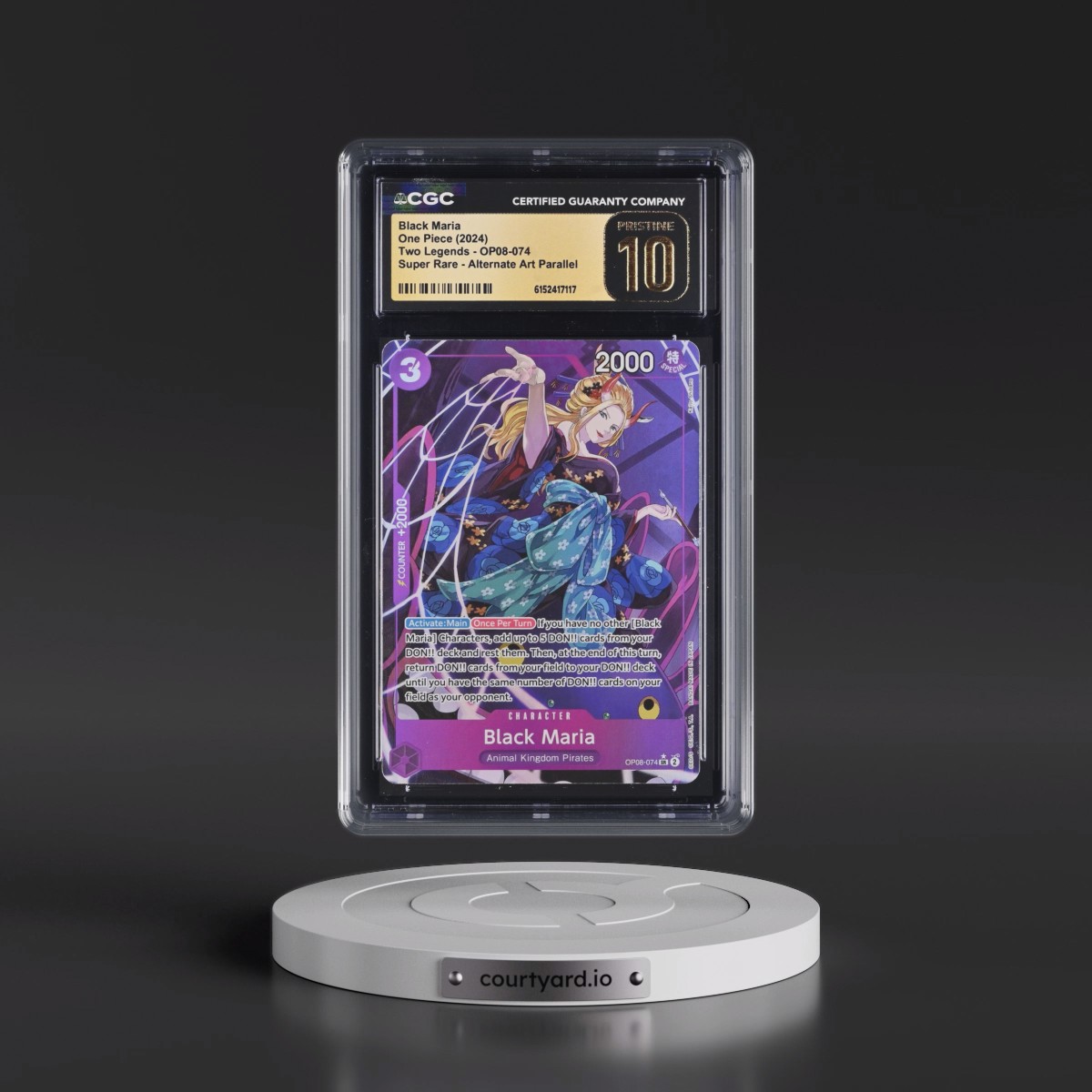 2024 Two Legends (OP08) - English #OP08-074 Black Maria - (Borderless) Alt Art (CGC 10 PRISTINE)