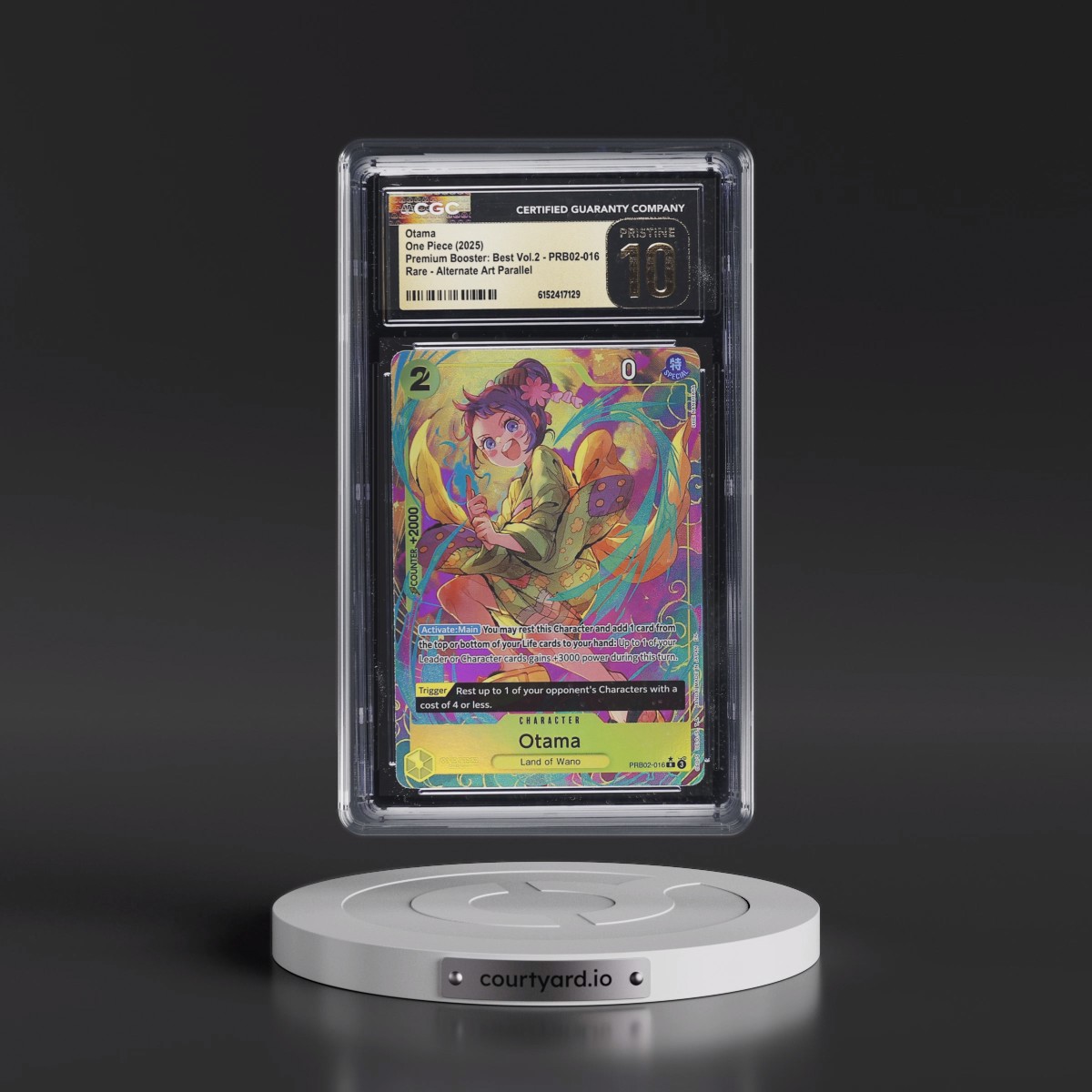 2025 Premium Booster: The Best Vol.2 (PRB-02) - English #PRB02-016 Otama - (Borderless) Alt Art (CGC 10 PRISTINE)