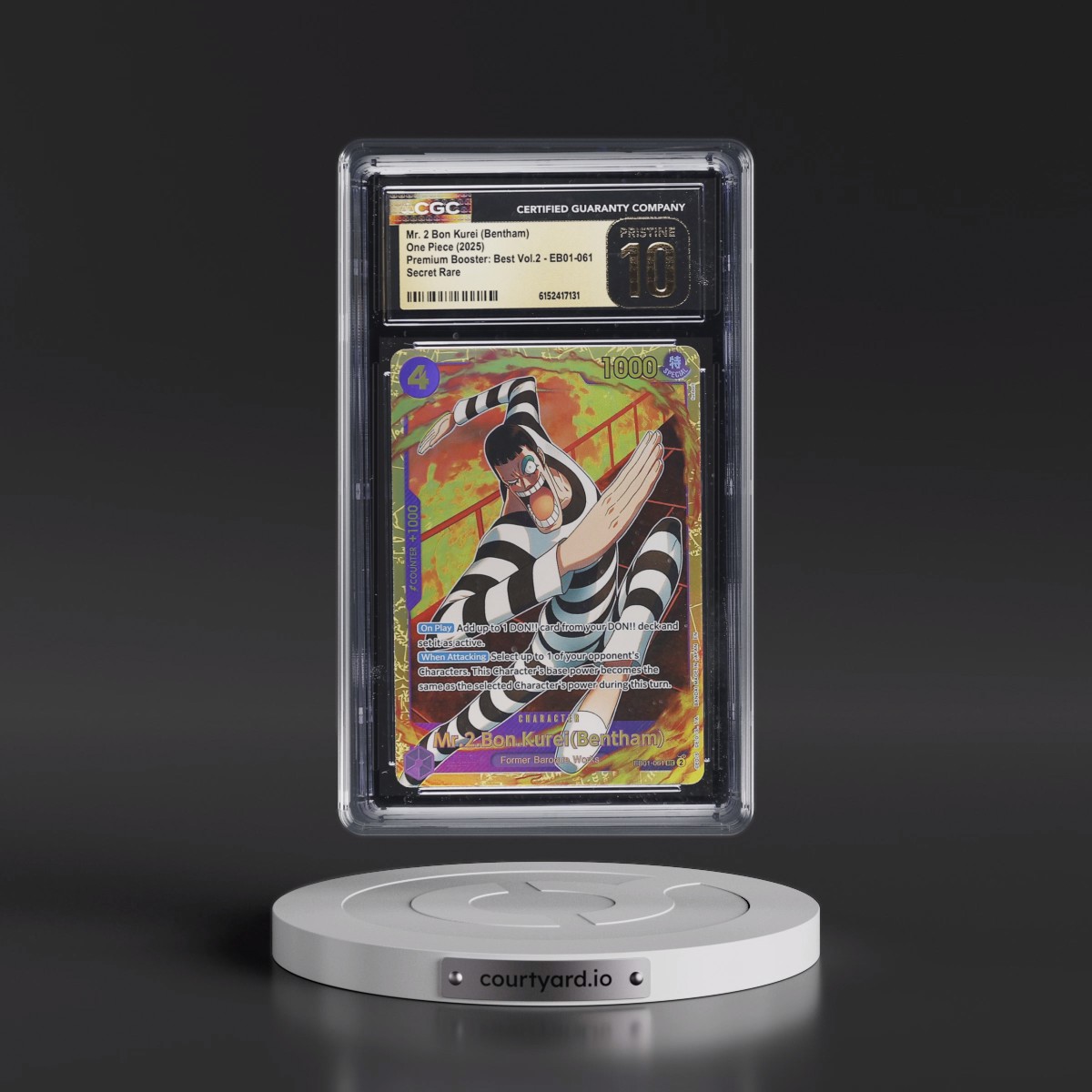 2025 Premium Booster: The Best Vol.2 (PRB-02) - English #EB01-061 Mr. 2 Bon Kurei (Bentham) - (EN above Japan on Border) (CGC 10 PRISTINE)