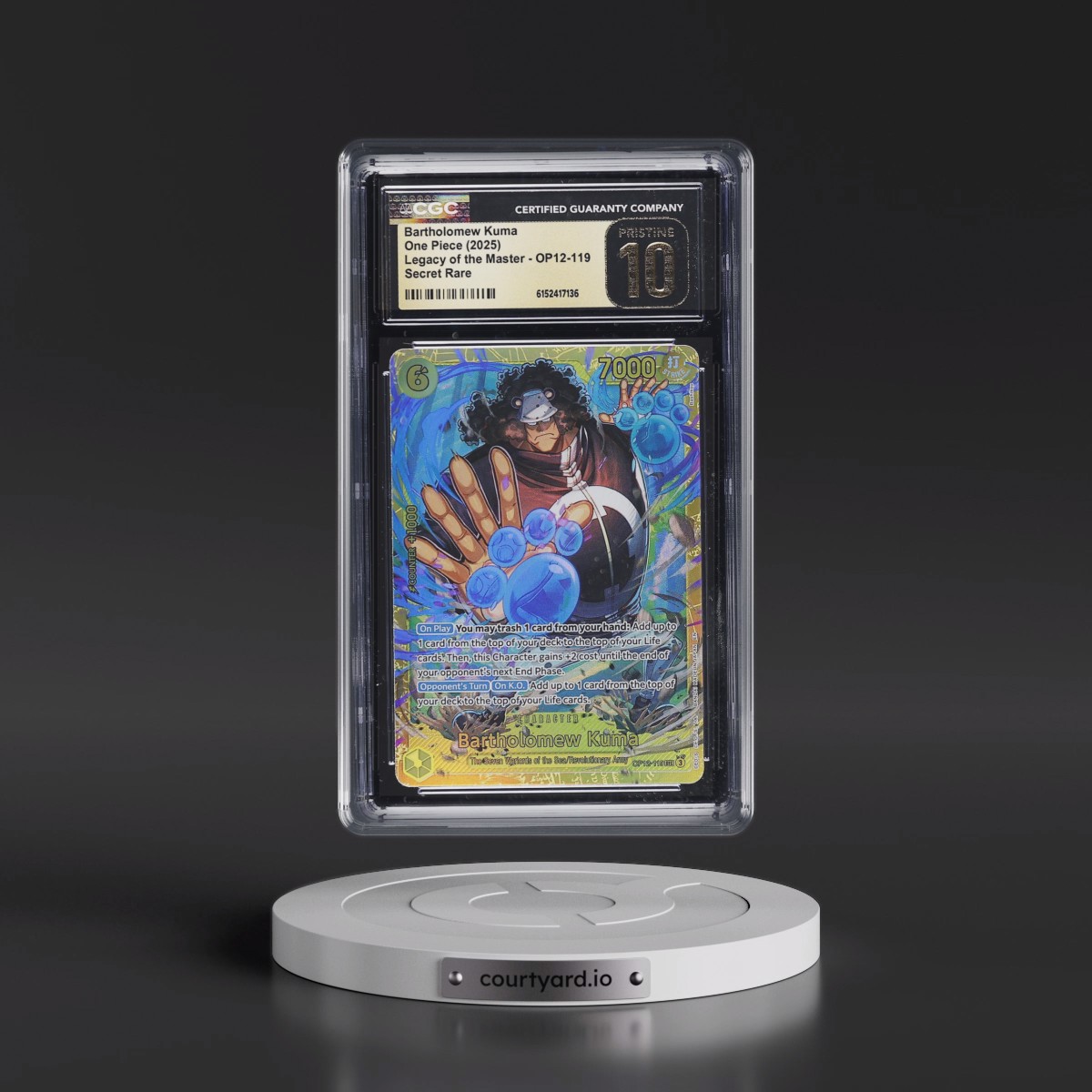 2025 Legacy of the Master (OP12) - English #OP12-119 Bartholomew Kuma (CGC 10 PRISTINE)