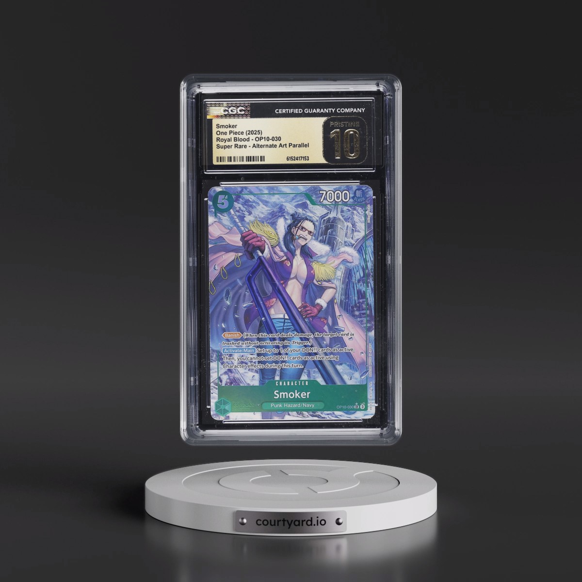 2025 Royal Blood (OP10) - English #OP10-030 Smoker - (Borderless) Alt Art (CGC 10 PRISTINE)