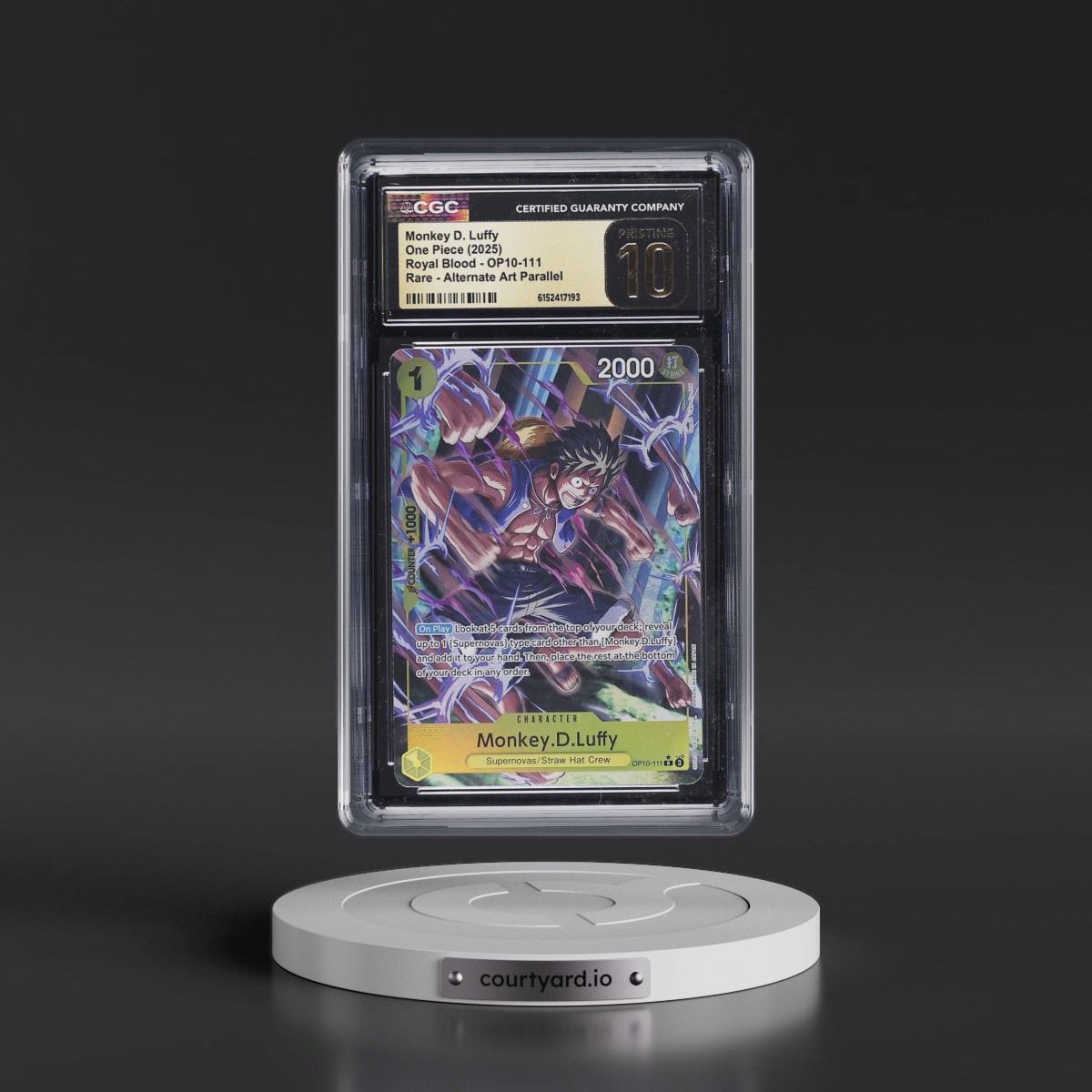 2025 Royal Blood (OP10) - English #OP10-111 Monkey D. Luffy - (Borderless) Alt Art (CGC 10 PRISTINE)
