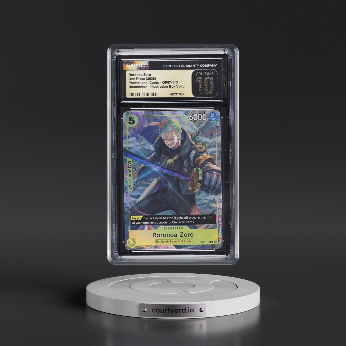 2022 Promotional Cards - English #OP07-113 Roronoa Zoro - Illustration Box Vol.3 (Borderless) (CGC 10 PRISTINE)