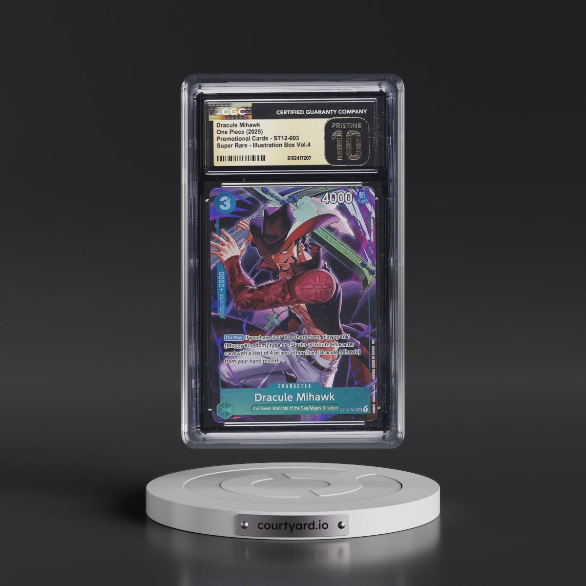 2022 Promotional Cards - English #ST12-003 Dracule Mihawk - Illustration Box Vol.4 (Borderless) (CGC 10 PRISTINE)