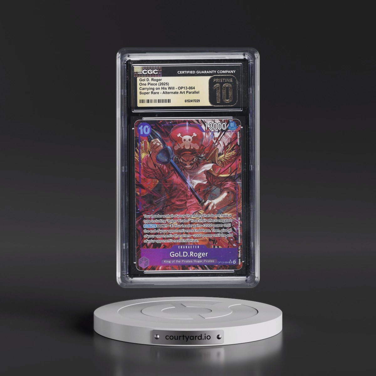 2025 Carrying on His Will (OP13) - English #OP13-064 Gol D. Roger - (Borderless) Alt Art (CGC 10 PRISTINE)
