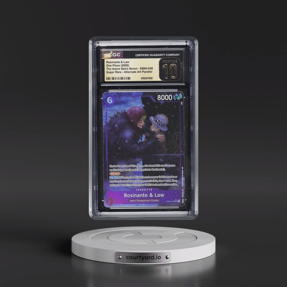 2026 The Azure Sea's Seven (OP14-EB04) - English #EB04-038 Rosinante & Law - (Borderless) Alt Art (CGC 10 PRISTINE)