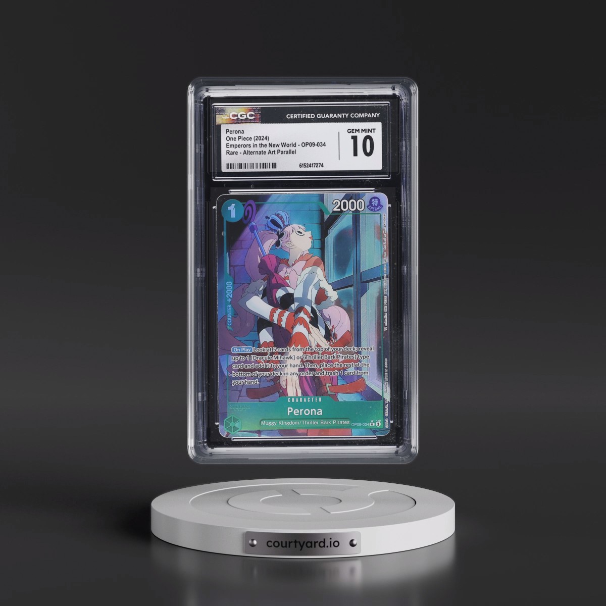 2024 Emperors in the New World (OP09) - English #OP09-034 Perona - (Borderless) Alt Art (CGC 10 GEM MINT)