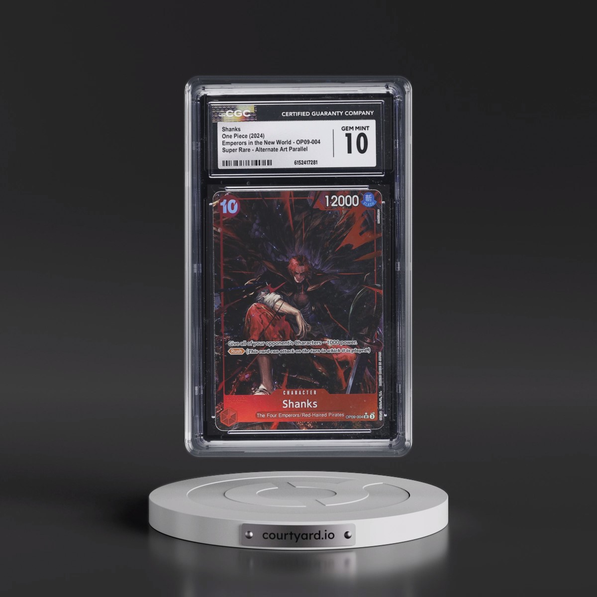 2024 Emperors in the New World (OP09) - English #OP09-004 Shanks - (Borderless) Alt Art (CGC 10 GEM MINT)