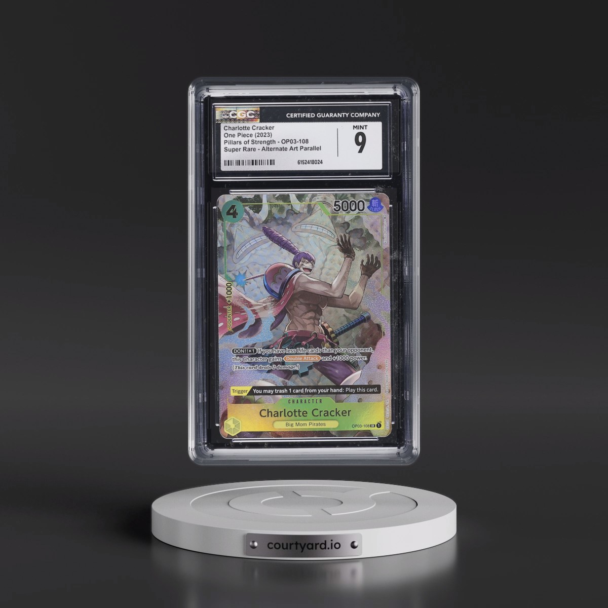2023 Pillars of Strength (OP03) - English #OP03-108 Charlotte Cracker - (Borderless) Alt Art (CGC 9 MINT)