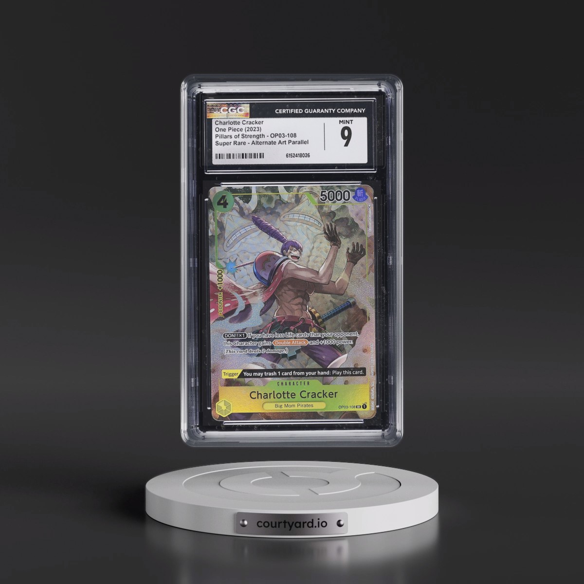 2023 Pillars of Strength (OP03) - English #OP03-108 Charlotte Cracker - (Borderless) Alt Art (CGC 9 MINT)