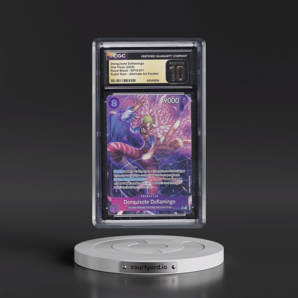2025 Royal Blood (OP10) - English #OP10-071 Donquixote Doflamingo - (Borderless) Alt Art (CGC 10 PRISTINE)