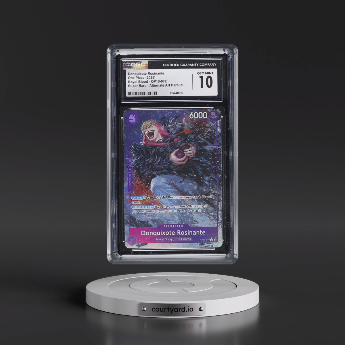 2025 Royal Blood (OP10) - English #OP10-072 Donquixote Rosinante - (Borderless) Alt Art (CGC 10 GEM MINT)