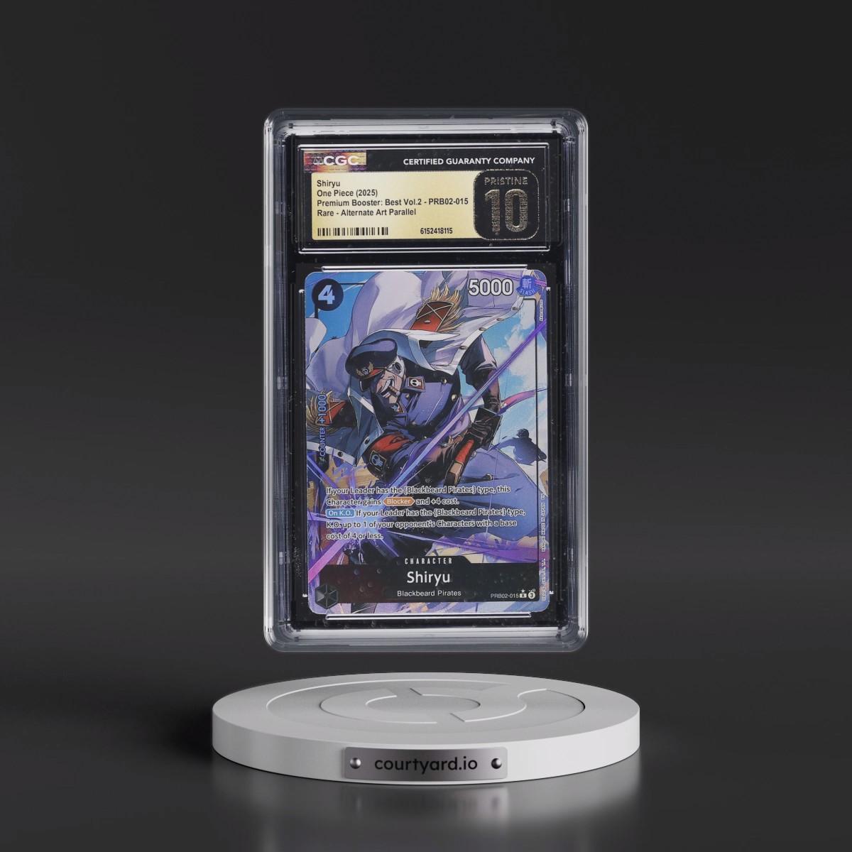 2025 Premium Booster: The Best Vol.2 (PRB-02) - English #PRB02-015 Shiryu - (Borderless) Alt Art (CGC 10 PRISTINE)