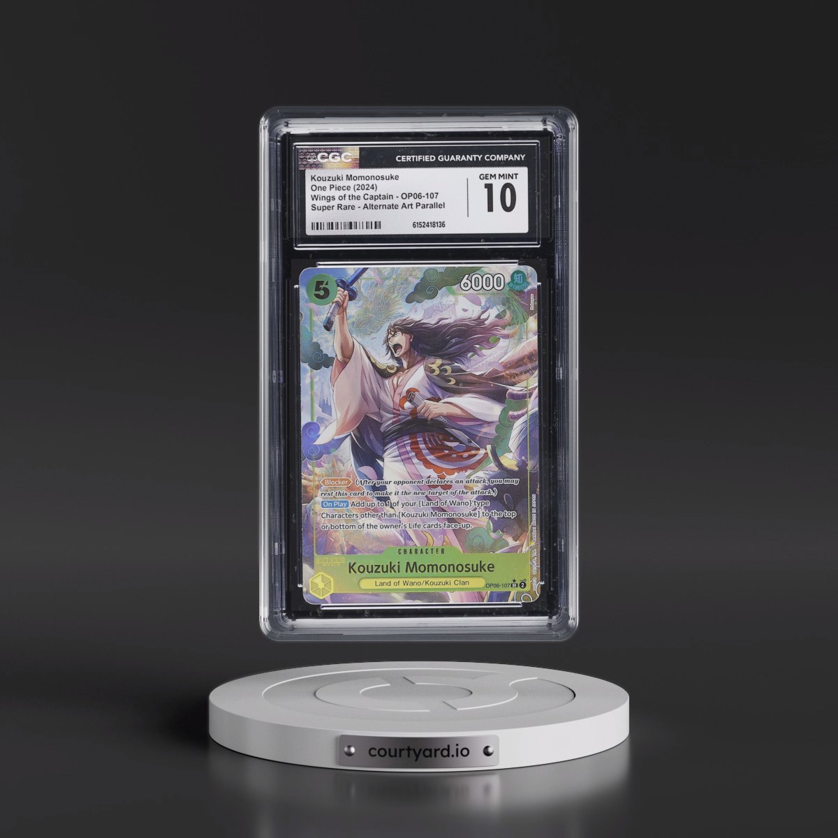 2024 Wings of the Captain (OP06) - English #OP06-107 Kouzuki Momonosuke - (Borderless) Alt Art (CGC 10 GEM MINT)