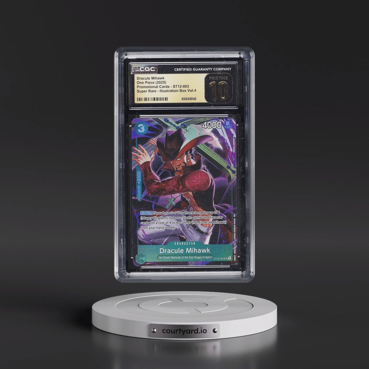 2022 Promotional Cards - English #ST12-003 Dracule Mihawk - Illustration Box Vol.4 (Borderless) (CGC 10 PRISTINE)