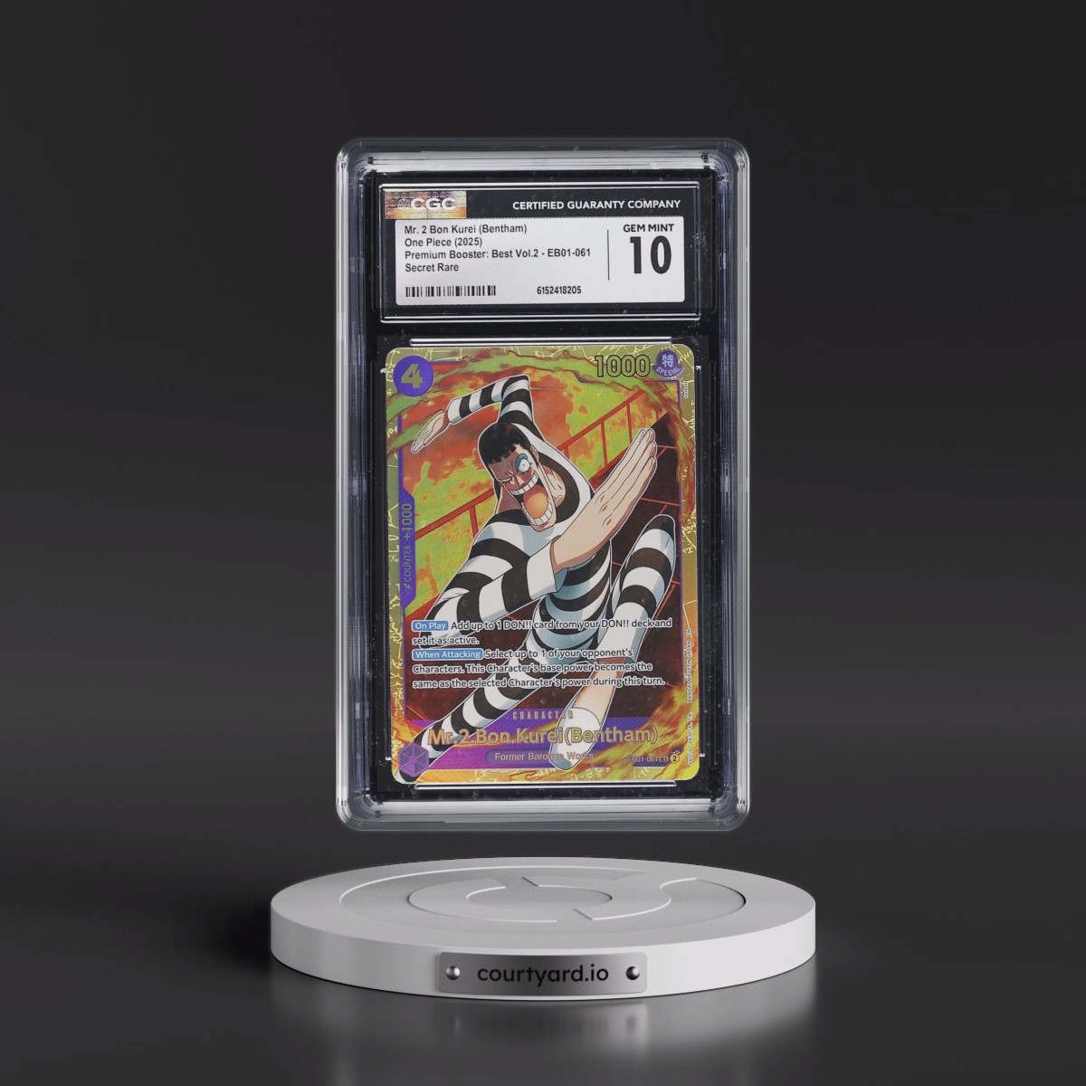 2025 Premium Booster: The Best Vol.2 (PRB-02) - English #EB01-061 Mr. 2 Bon Kurei (Bentham) - (EN above Japan on Border) (CGC 10 GEM MINT)