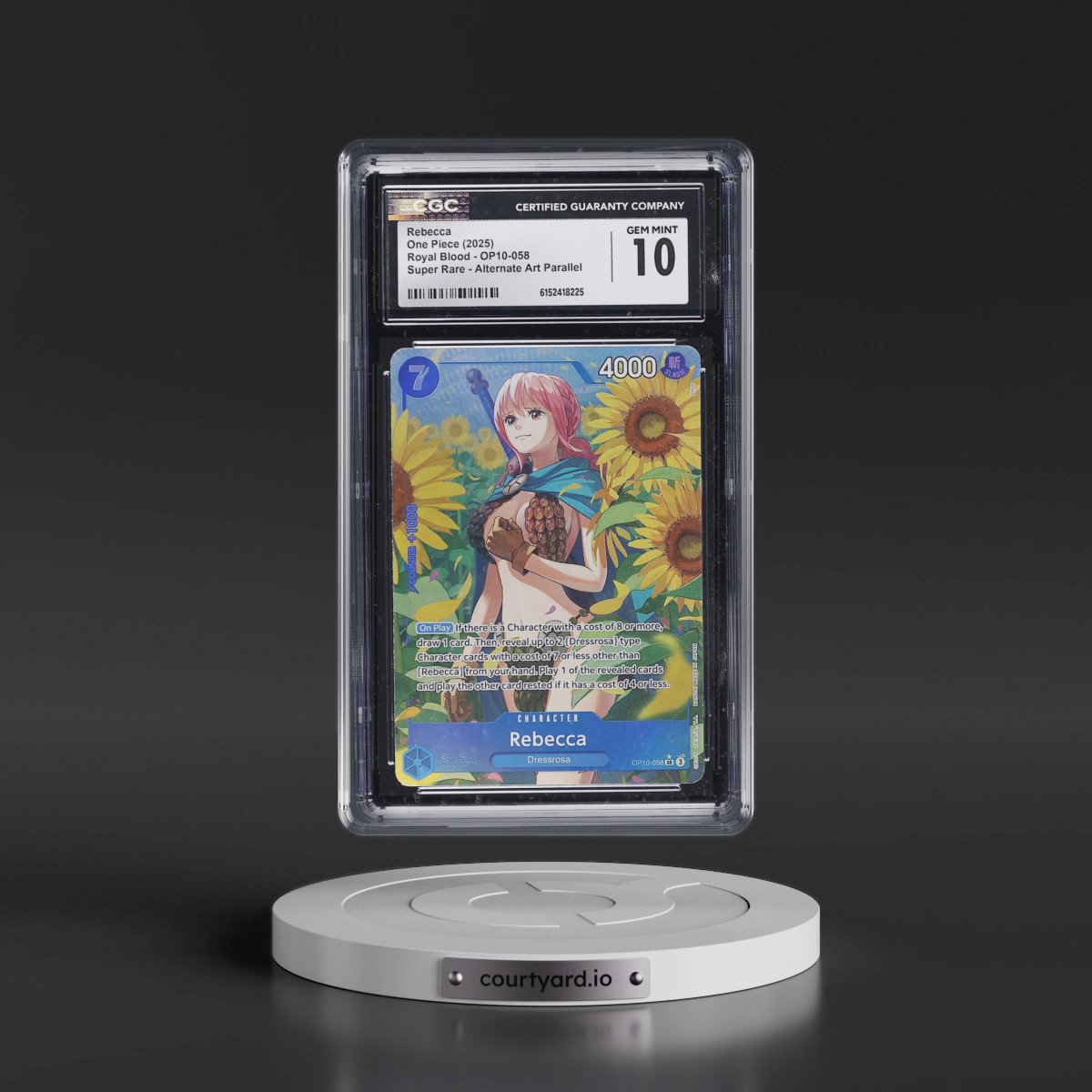 2025 Royal Blood (OP10) - English #OP10-058 Rebecca - (Borderless) Alt Art (CGC 10 GEM MINT)