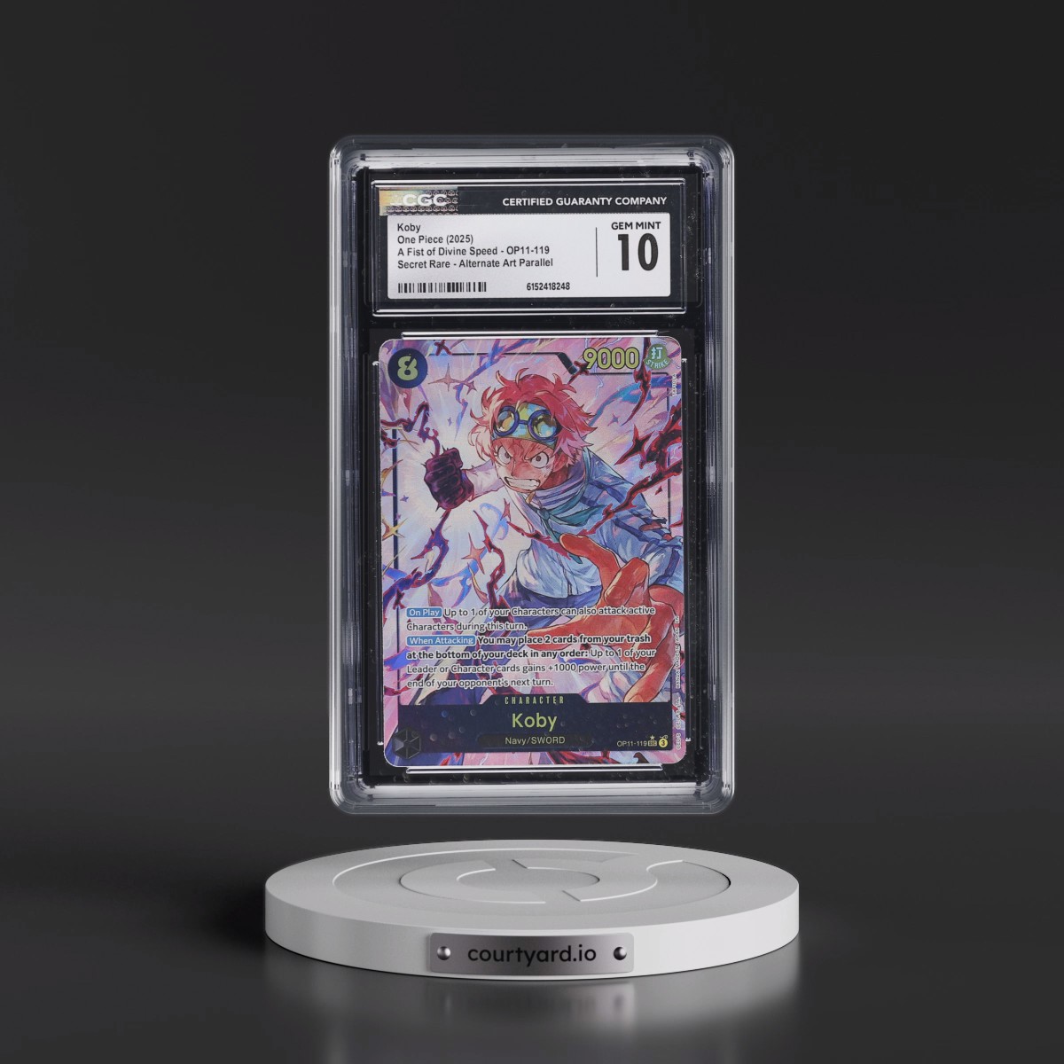 2025 A Fist of Divine Speed (OP11) - English #OP11-119 Koby - (Borderless) Alt Art (CGC 10 GEM MINT)
