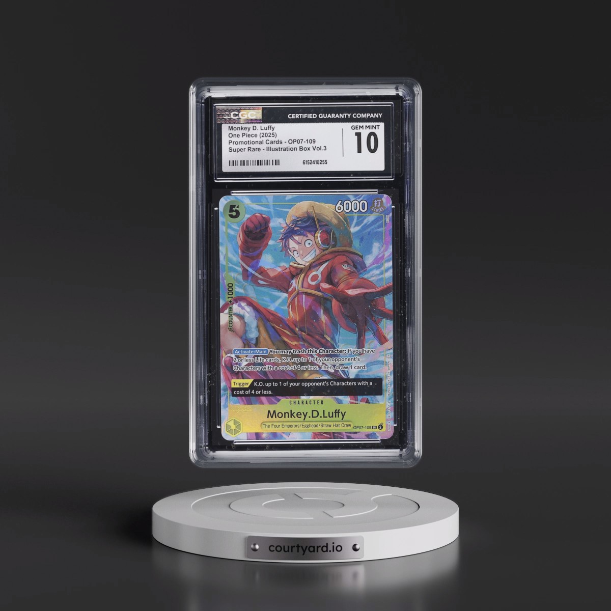 2022 Promotional Cards - English #OP07-109 Monkey D. Luffy - Illustration Box Vol.3 (Borderless) (CGC 10 GEM MINT)
