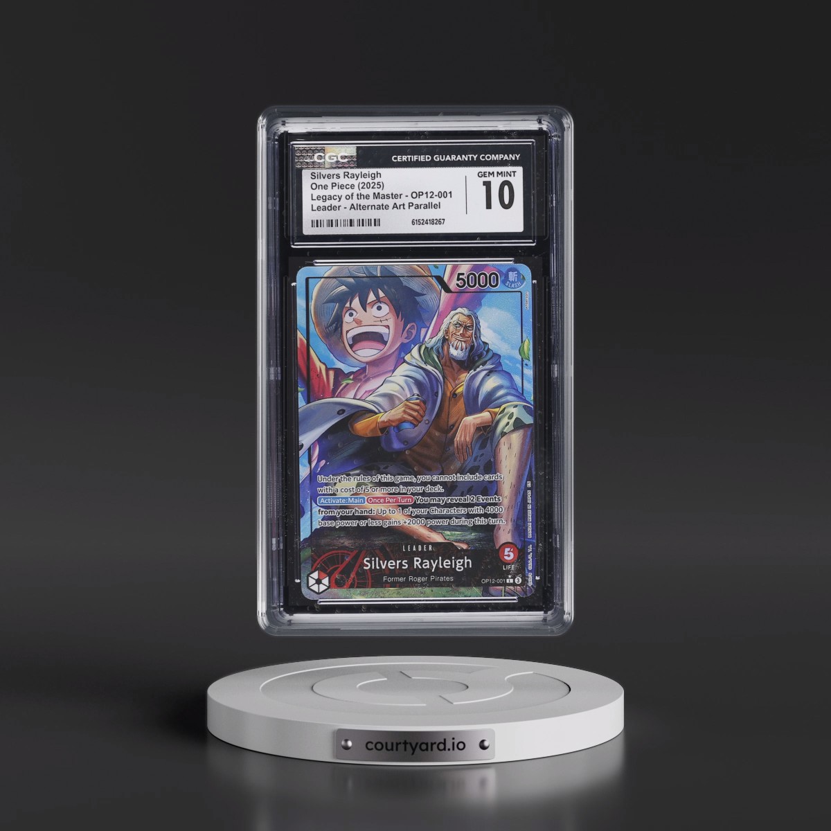 2025 Legacy of the Master (OP12) - English Silvers Rayleigh - (Map Text Box) Alt Art #OP12-001 CGC 10